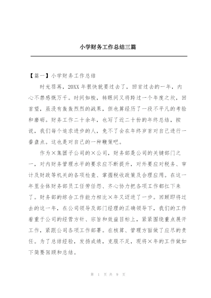 小学财务工作总结三篇.docx