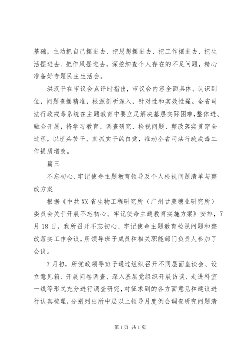 不忘初心主题教育阶段性总结材料(检视问题整改落实情况报告).docx