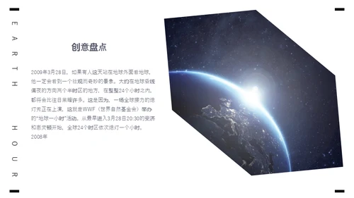 保护地球1小时全球视野通用PPT模板