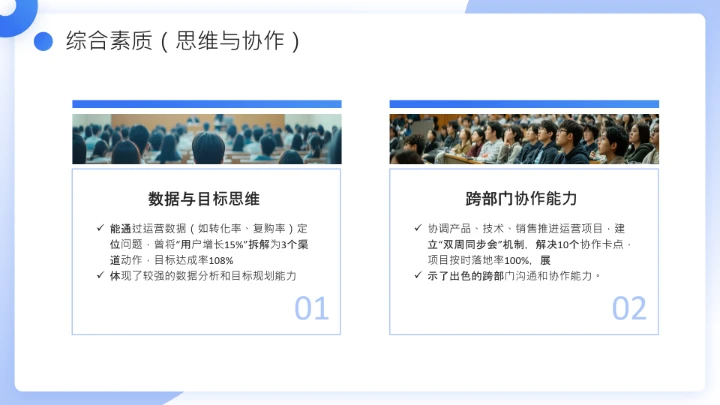 蓝色简约通用版大学生求职个人综合展示职业生涯规划（运营方向）