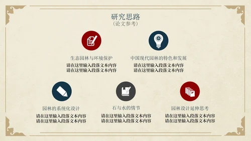 古风简约水墨园林景观毕业设计论文PPT模板