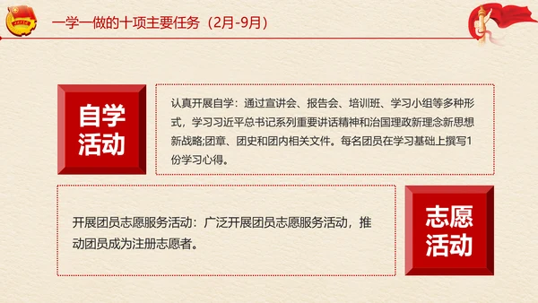 中国共青团一学一做学习解读ppt模板