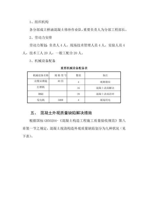 混凝土缺陷处理专题方案.docx