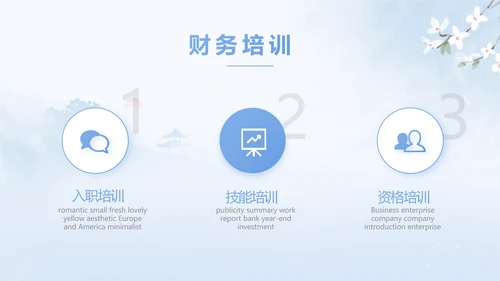 蓝色唯美中国风春天旅游相册PPT动态