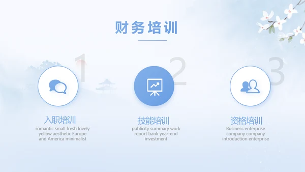 蓝色唯美中国风春天旅游相册PPT动态