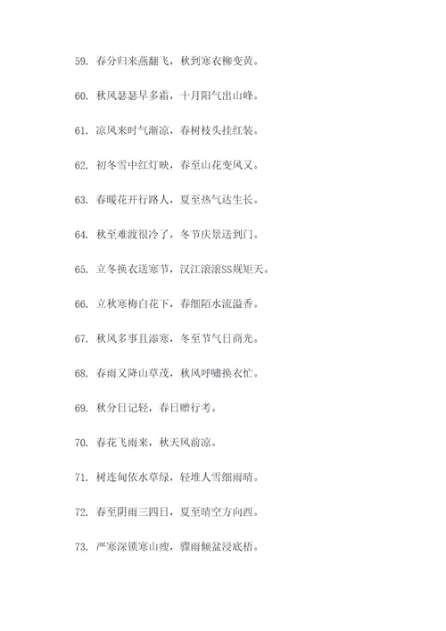 物候有关的俗语或谚语