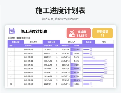 施工计划进度表