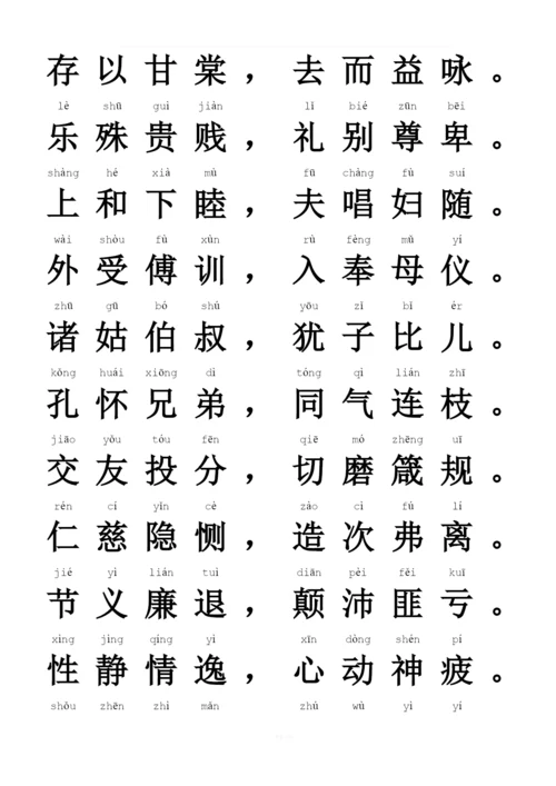 《千字文》全文(带拼音).docx