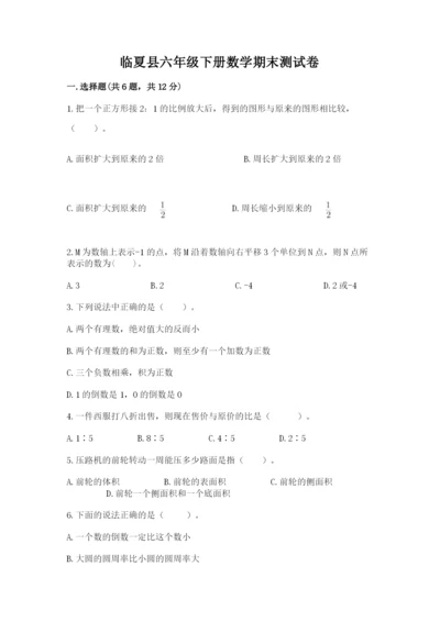 临夏县六年级下册数学期末测试卷精品加答案.docx