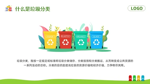 绿色卡通垃圾分类你我同行PPT模板宣传PPT动态PPT