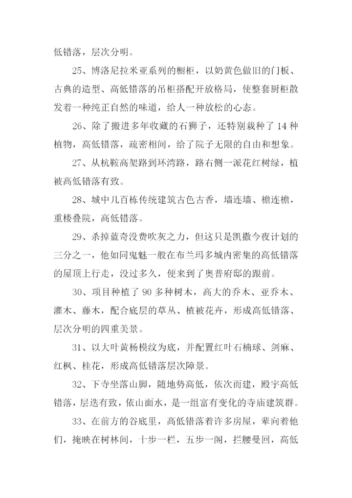 高低错落的意思.docx