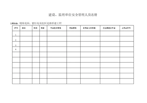 公路工程施工现场安全管理资料表格