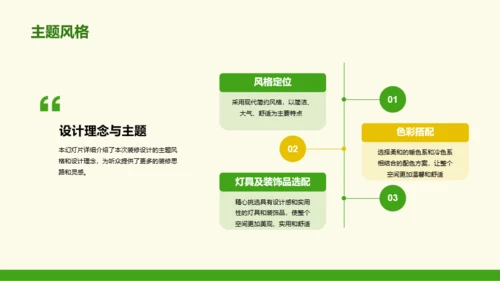 绿色简约家居装修演示PPT模板