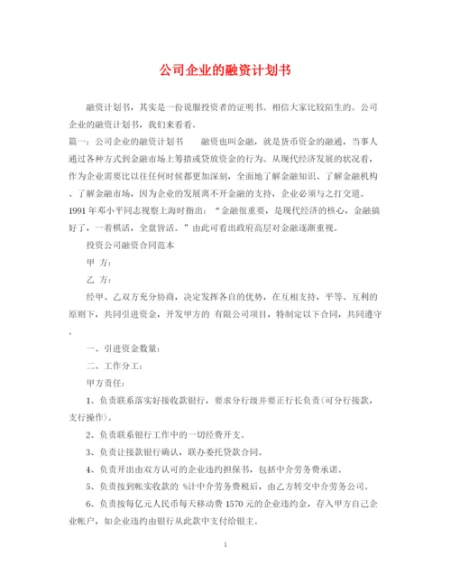 精编之公司企业的融资计划书.docx