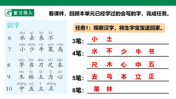 部编1A 第5单元 第14课 会写的字与单元阅读 课件