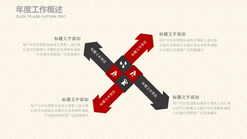 红色复古中国风工作总结通用PPT模板