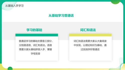 普通话宣传周，推广普通话PPT模板