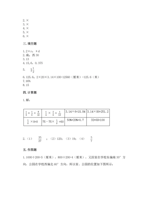 人教版六年级上册数学期末测试卷a4版可打印.docx