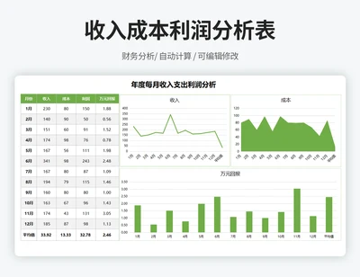 各月收入成本利润分析表