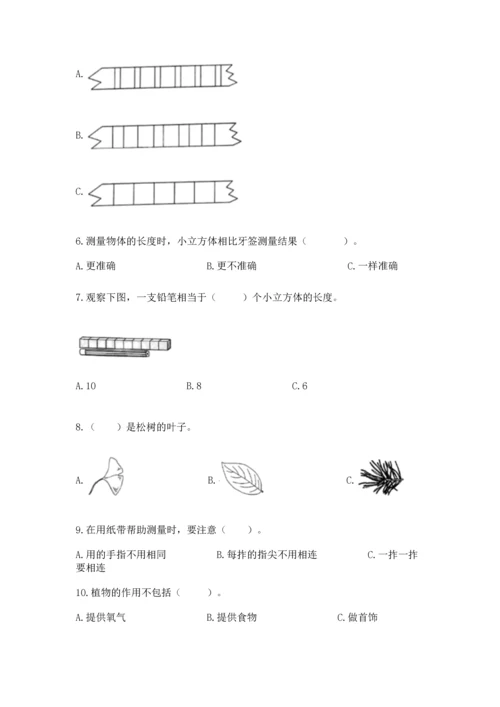 教科版小学一年级上册科学期末测试卷【典优】.docx