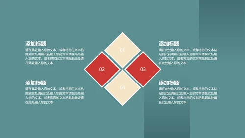 蓝色扁平风总结汇报PPT模板