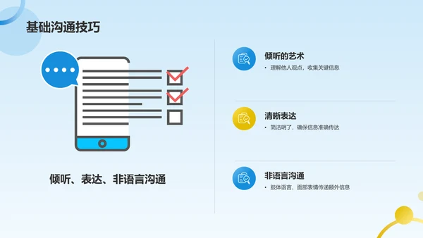 蓝色商务风职场沟通技巧PPT模板