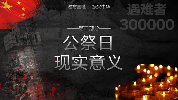 国家公祭日南京大屠杀通用PPT模板