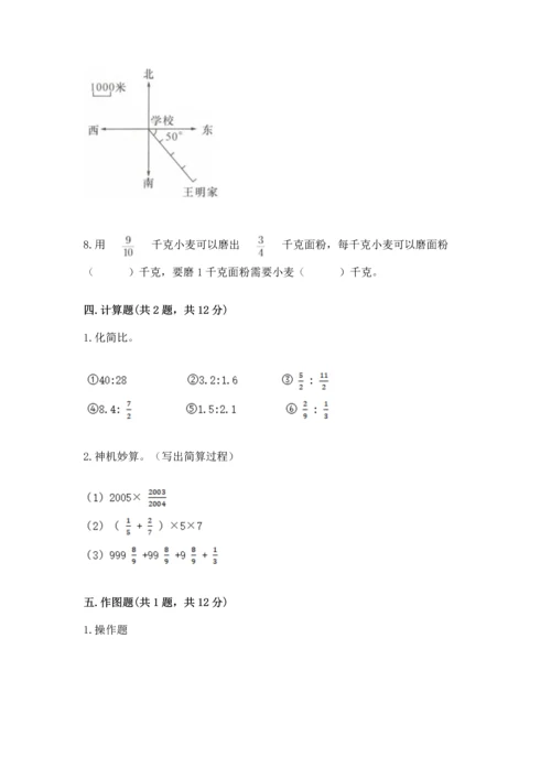 人教版六年级上册数学期末测试卷含答案【基础题】.docx