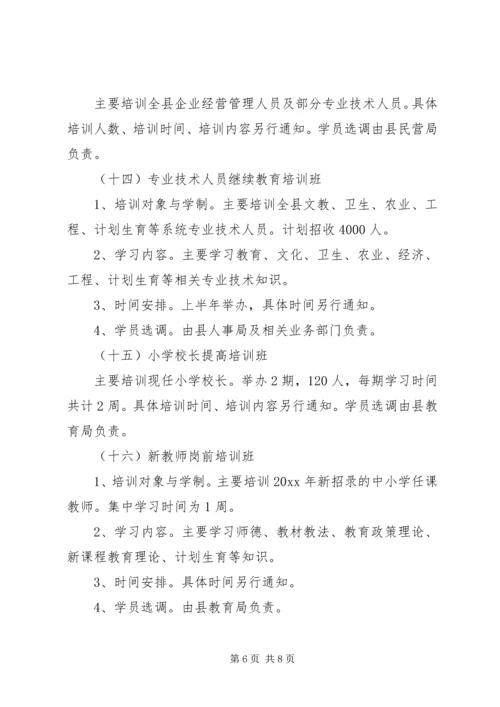 我县年度干部教育培训计划.docx