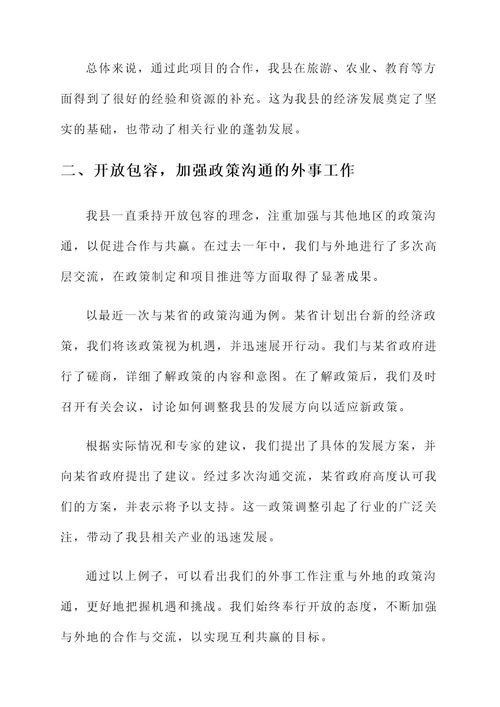 全县外事工作情况汇报