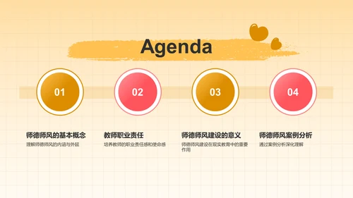 红色插画风教师师德师风教育宣传PPT模板