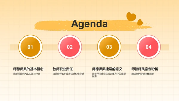 红色插画风教师师德师风教育宣传PPT模板
