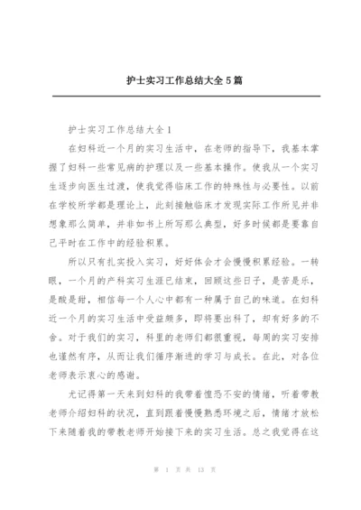 护士实习工作总结大全5篇.docx