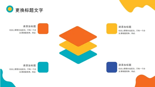 小清新炫彩商务汇报PPT模板