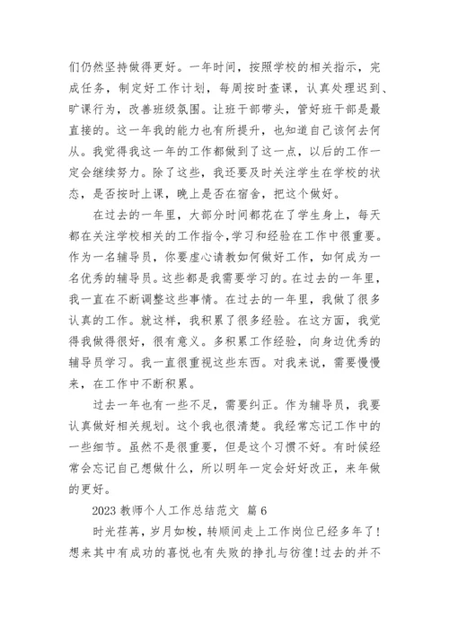 2023教师个人工作总结范文.docx