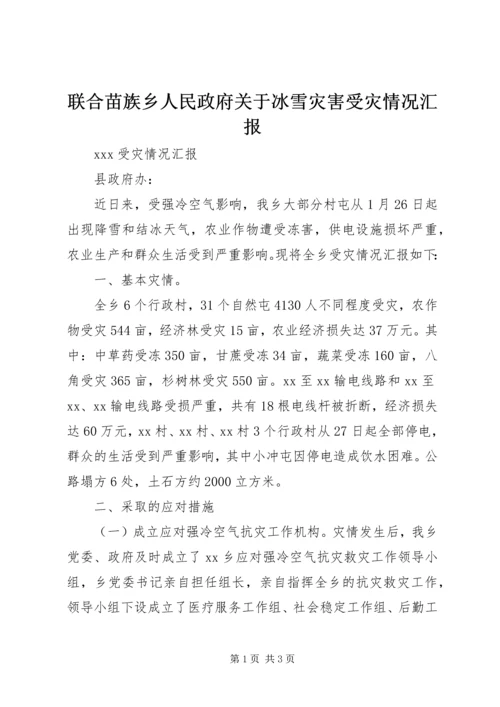 联合苗族乡人民政府关于冰雪灾害受灾情况汇报 (3).docx