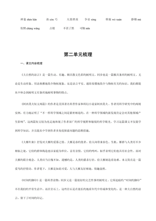 2023年最新部编版八年级语文下册期末复习知识点.docx