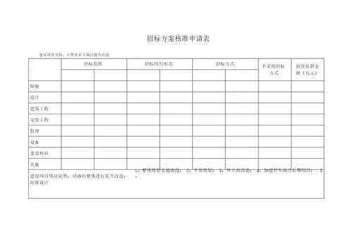 云南省企业投资建设项目备案申请表全套