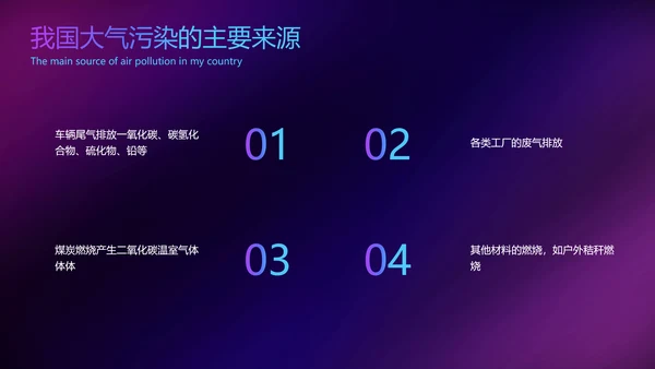 简约蓝紫色渐变开题毕业论文答辩环境工程PPT模板