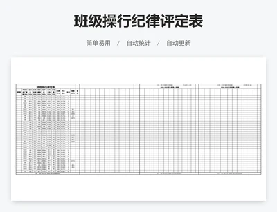 班级操行纪律评定表