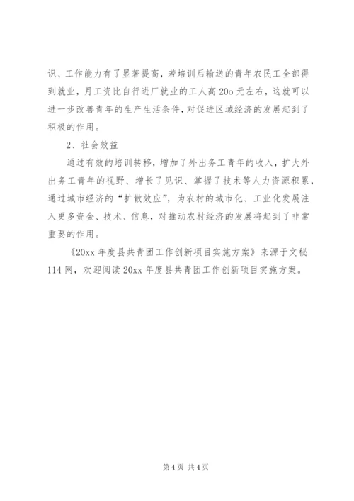 年度县共青团工作创新项目实施方案.docx
