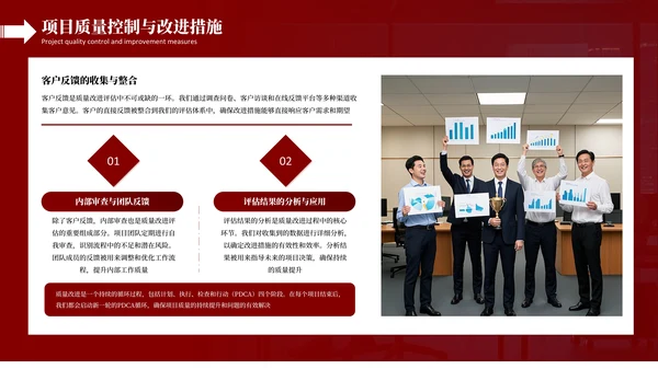 红色商务风项目工作汇报PPT模板