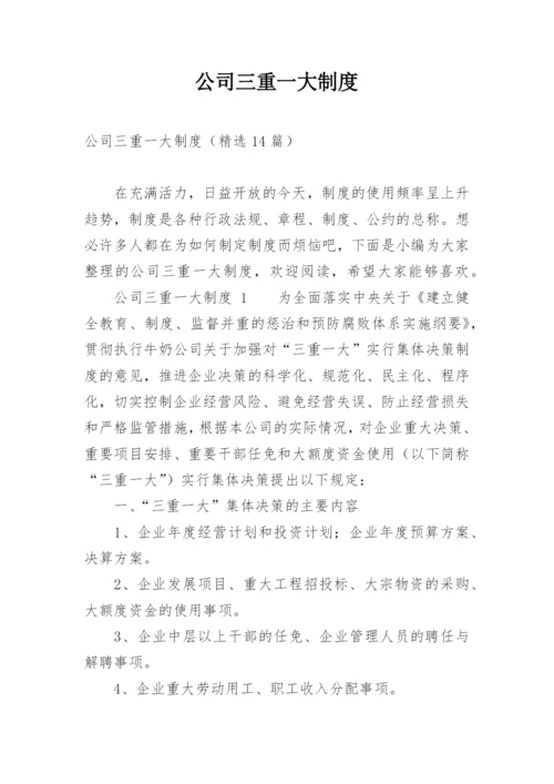 公司三重一大制度.docx