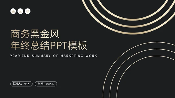 商务黑金风工作总结汇报通用PPT模板