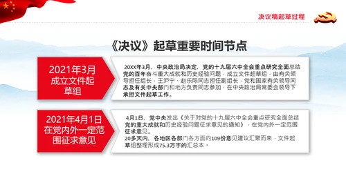党的百年奋斗史成就经验历史决议制定背景PPT