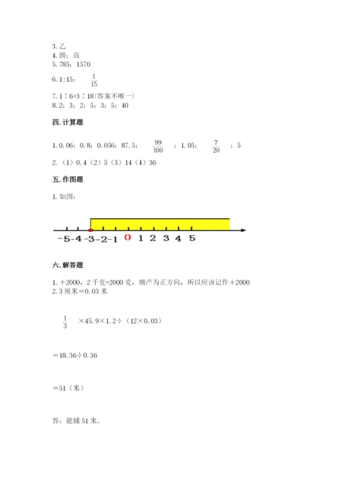 祁阳县六年级下册数学期末测试卷及参考答案1套.docx