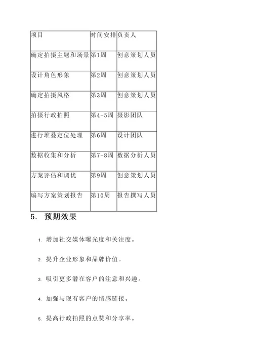 行政拍照创意方案策划书