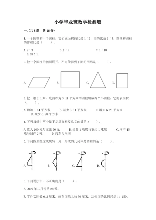 小学毕业班数学检测题（a卷）.docx