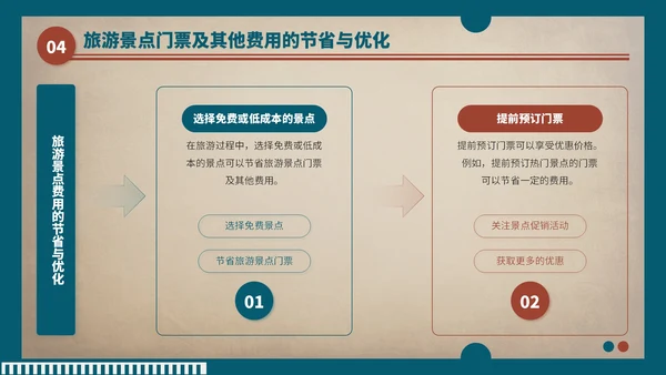 蓝红色复古风暑假旅游行程安排PPT模板