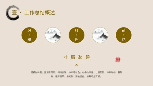 简约中国风水墨毛笔笔刷工作总结汇报PPT